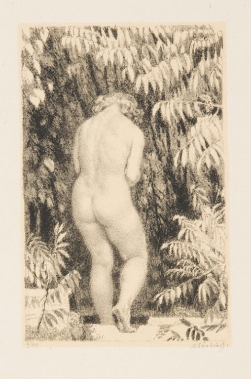 Žena sestupující do bazénu I.