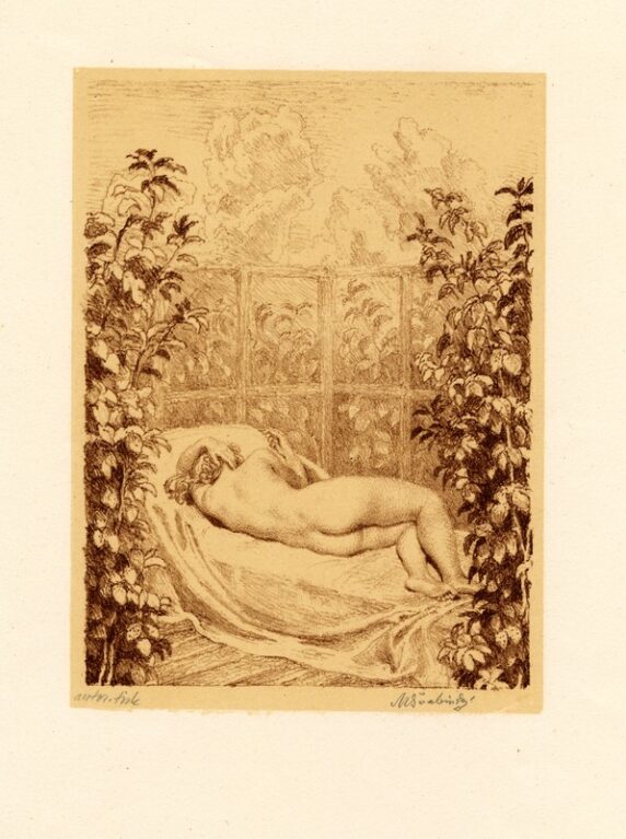 Opalující se nahá žena II.