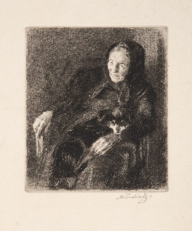 Babička se psem Jelivášem (I. stav)