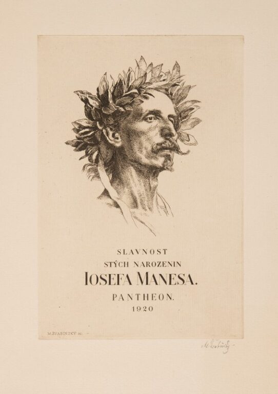 Josef Mánes (pozvánka k oslavě 100. narozenin)