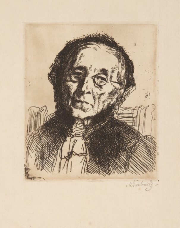 Hlava staré dámy s brýlemi (Pavlína Švabinská)