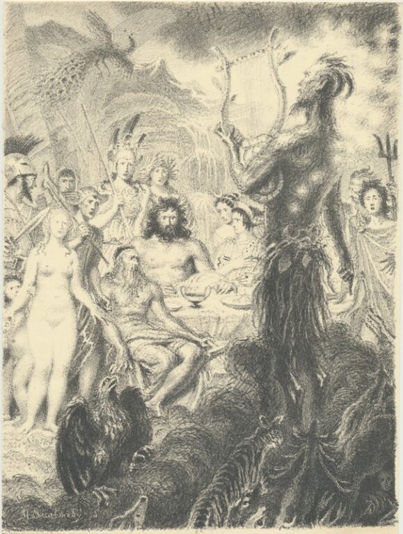 Satyr v shromáždění bohů