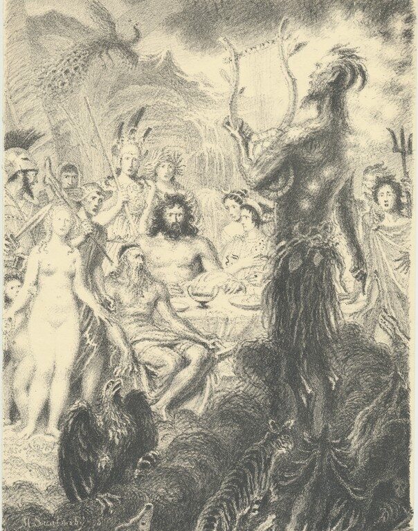 Satyr v shromáždění bohů